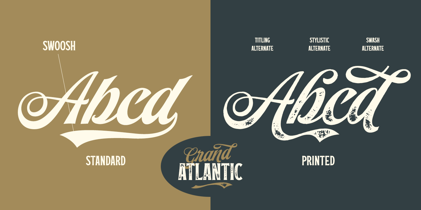 Пример шрифта Grand Atlantic Swoosh Print